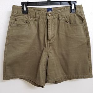 Basic Editions Olive Green Jean Style Short Size 6